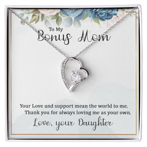 Mom Jewelry, Heart Necklace for Bonus Mom, Floating Heart Necklace | Custom Heart Design