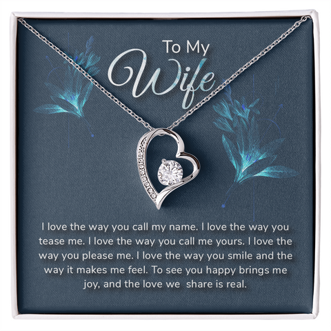 Wife Heart Necklace, Floating Heart Necklace, Beautiful Wife Necklace-I love the ways | Custom Heart Design