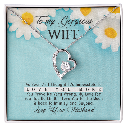Wife Heart Necklace, Floating Heart Necklace, Beautiful Wife Necklace-As soon as I thought | Custom Heart Design