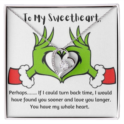 To My Sweetheart, You have my whole heart-Forever Love Heart Necklace - Custom Heart Design