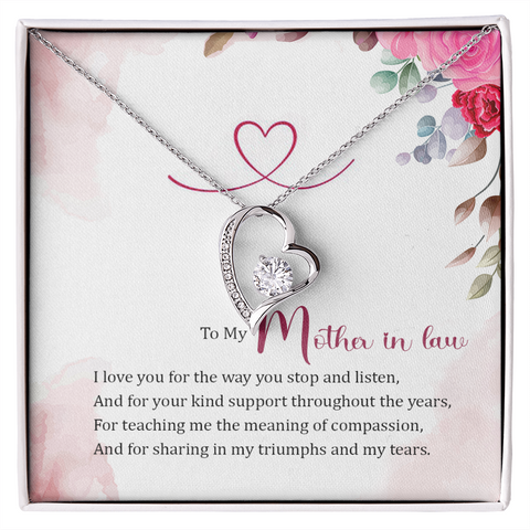 Sentimental Heart Necklace for Mother In Law | Custom Heart Design