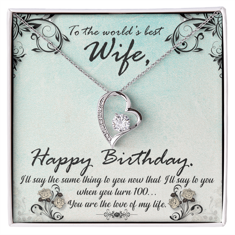 Wife Birthday Necklace, Floating Heart Necklace, Beautiful Wife Necklace-The Best Wife | Custom Heart Design