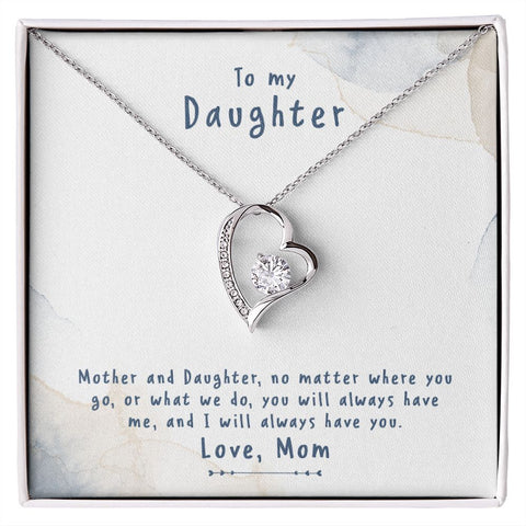 Daughter Floating Heart Necklace, Heart Necklace | Custom Heart Design
