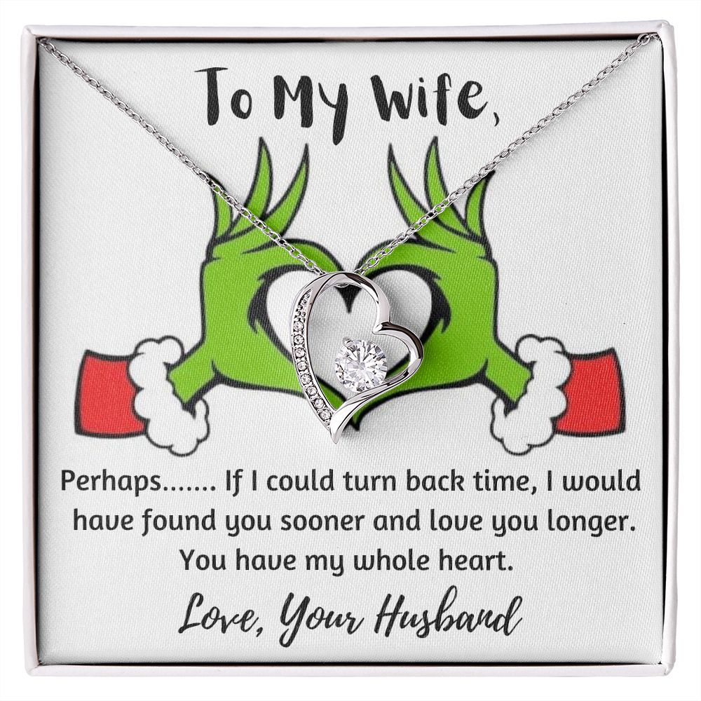 To My Wife, Love Your Husband-Forever Love Necklace | Custom Heart Design