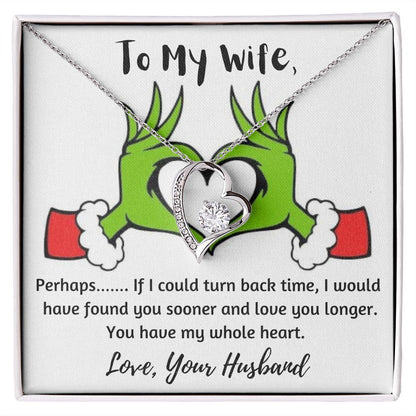 To My Wife, Love Your Husband-Forever Love Necklace | Custom Heart Design