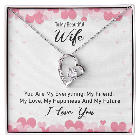 Wife Heart Necklace, Floating Heart Necklace, Beautiful Wife Necklace-My everything | Custom Heart Design