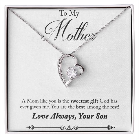 Mom Jewelry,  Silver Heart Necklace for Mom, Floating Heart Necklace - Custom Heart Design