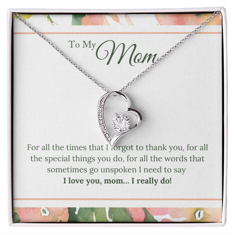 Mom Jewelry, Gold Heart Necklace for Mom, Floating Heart Necklace | Custom Heart Design