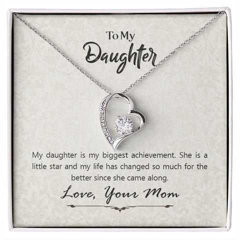 Daughter Floating Heart Necklace, Heart Necklace  | Custom Heart Design