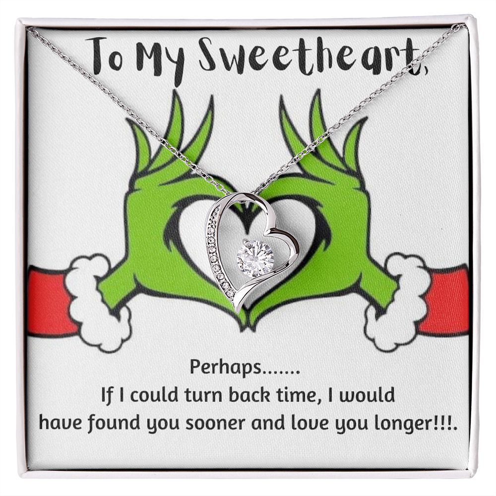 Sweetheart  Heart Necklace-Christmas Grikch Message Card - Custom Heart Design