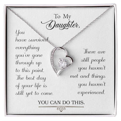 Daughter Floating Heart Necklace, Heart Necklace  | Custom Heart Design