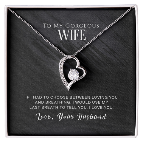 Wife Heart Necklace, Floating Heart Necklace, Beautiful Wife Necklace-If I had to choose | Custom Heart Design