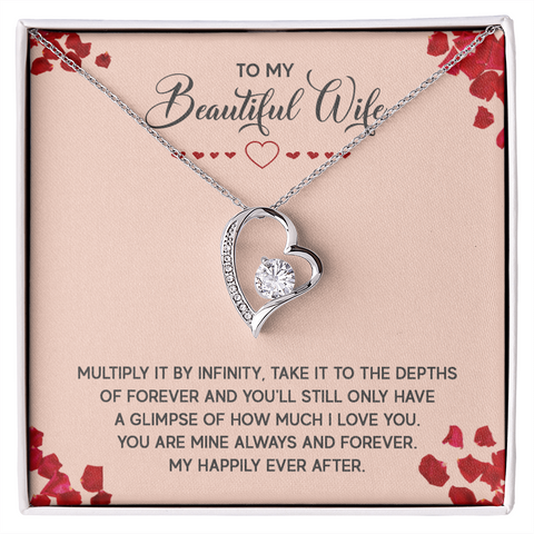Wife Heart Necklace, Floating Heart Necklace-You are mine | Custom Heart Design