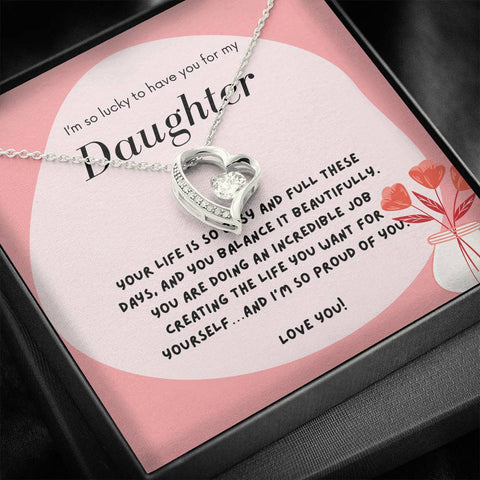 Forever Love Heart Necklace for Daughter | Custom Heart Design