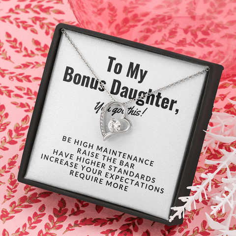 Sentimental Heart Necklace for Bonus Daughter | Custom Heart Design