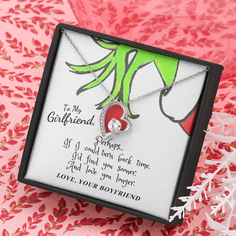 Forever Love Grinch Necklace for Girlfriend | Custom Heart Design