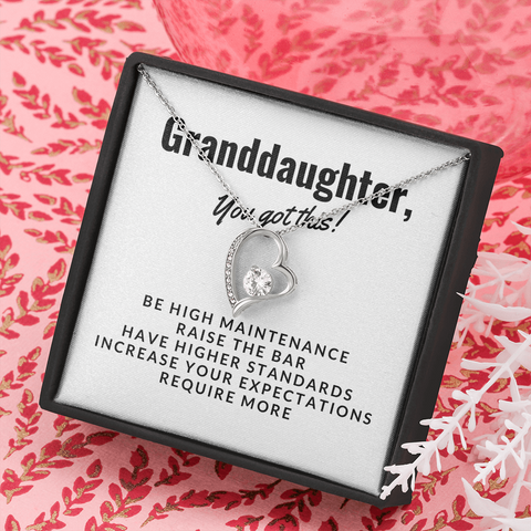 Forever Love Heart Necklace for Granddaughter | Custom Heart Design