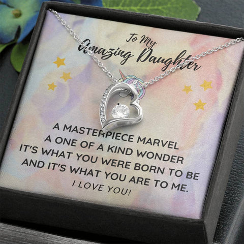 Forever Love Heart Necklace for Granddaughter | Custom Heart Necklace