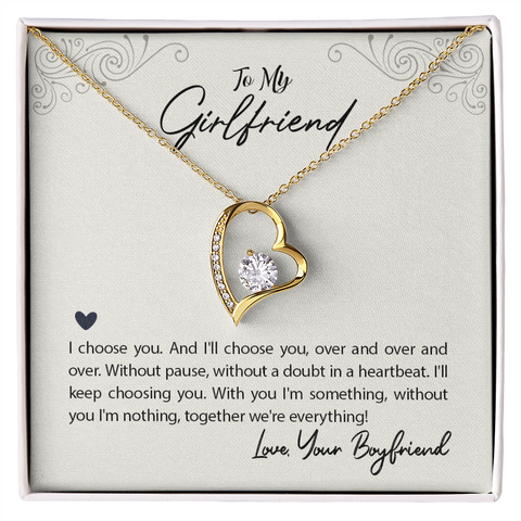 Girlfriend Heart Necklace, Forever Love Heart Necklace To My Girlfriend | Custom Heart Design