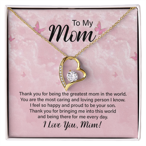 Mom Jewelry, Gold Heart Necklace for Mom, Floating Heart Necklace | Custom Heart Design