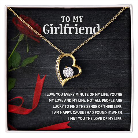 Girlfriend Heart Necklace, Forever Love Heart Necklace To My Girlfriend | Custom Heart Design