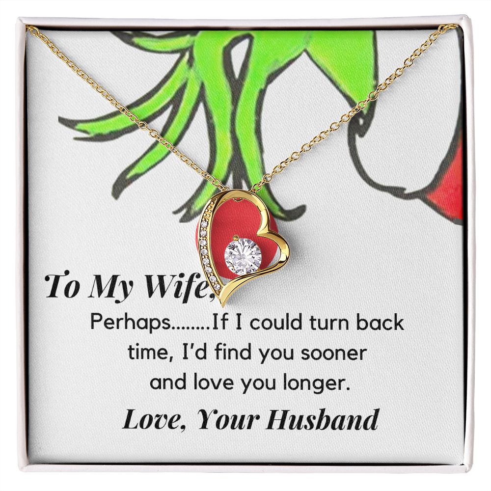 Wife Heart Necklace-Grinch Message Card - Custom Heart Design