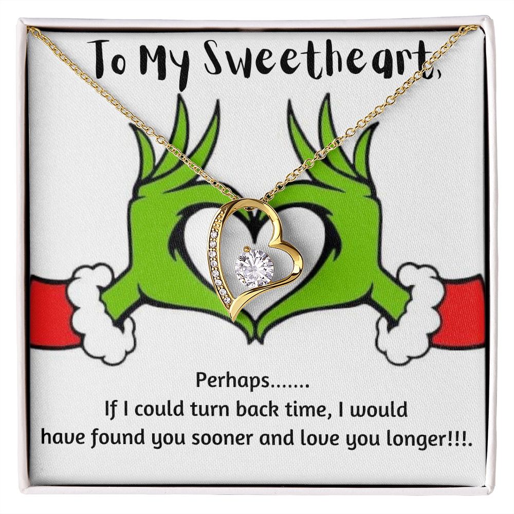 Sweetheart  Heart Necklace-Christmas Grikch Message Card - Custom Heart Design