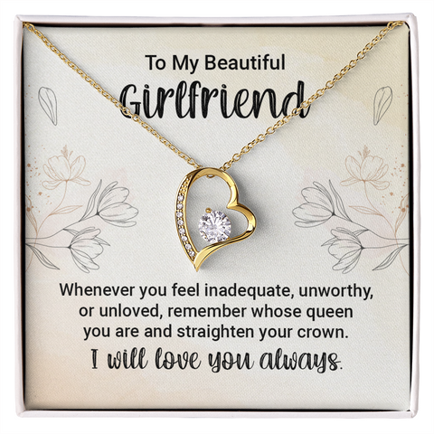 Girlfriend Heart Jewelry, Forever Love Heart Necklace To My Girlfriend | Custom Heart Design