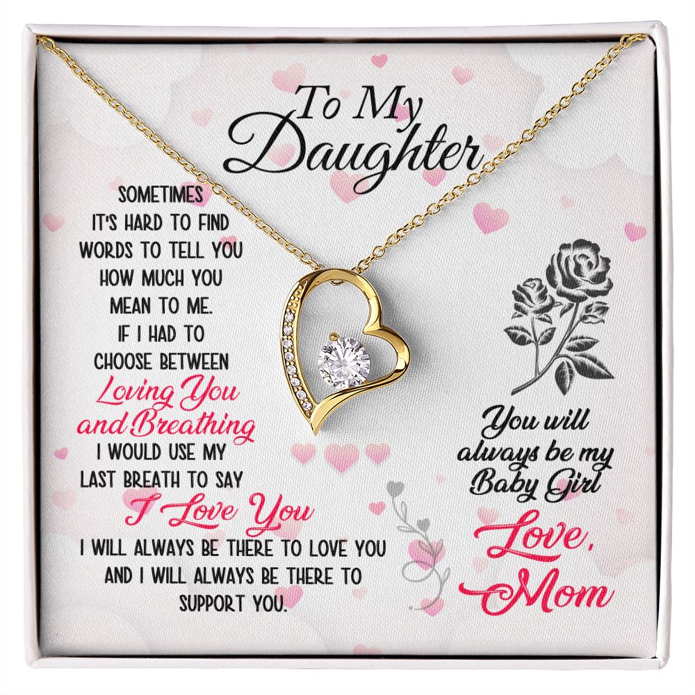 Daughter Floating Heart Necklace, Heart Necklace | Custom Heart Design