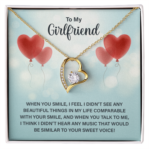 Girlfriend Heart Necklace, Forever Love Heart Necklace To My Girlfriend | Custom Heart Design