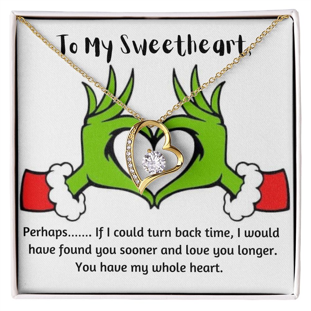 To My Sweetheart, You have my whole heart-Forever Love Heart Necklace - Custom Heart Design