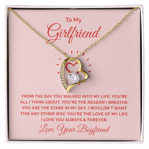 Girlfriend Heart Necklace, Forever Love Heart Necklace To My Girlfriend | Custom Heart Design