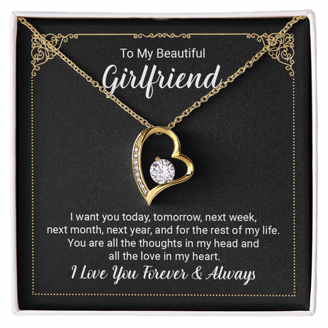 Girlfriend Floating Heart Necklace, Forever Love Heart Necklace To My Girlfriend | Custom Heart Design