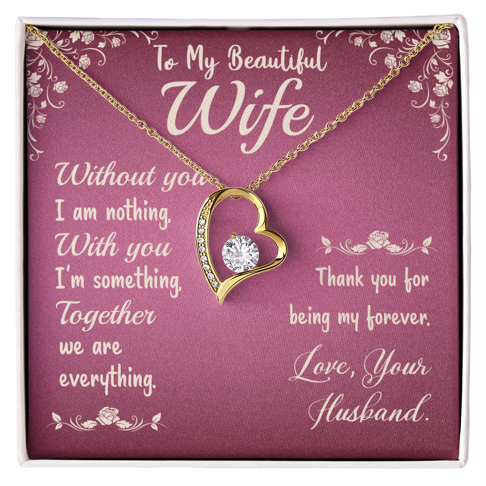 Wife Heart Necklace, Floating Heart Necklace, Beautiful Wife Necklace-Together we're everything | Custom Heart Design