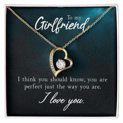 Girlfriend Heart Necklace, Forever Love Heart Necklace To My Girlfriend | Custom Heart Design