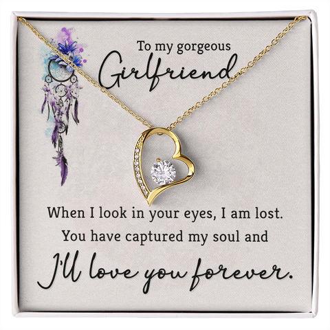 Girlfriend Heart Necklace, Forever Love Necklace To My Girlfriend | Custom Heart Design