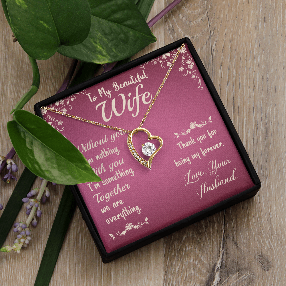 Wife Heart Necklace, Floating Heart Necklace, Beautiful Wife Necklace-Together we're everything | Custom Heart Design