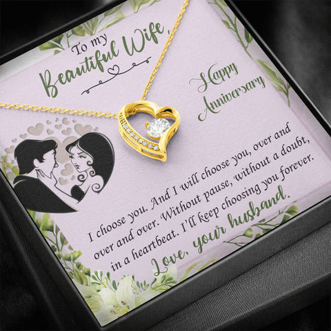 Forever Love Anniversary Necklace for Wife | Custom Heart Design