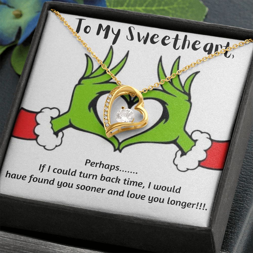 Sweetheart  Heart Necklace-Christmas Grikch Message Card - Custom Heart Design