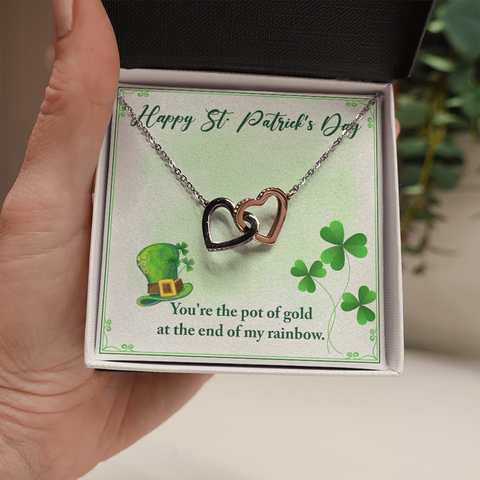 You’re my Pot of Gold-Interlocking Necklace - Custom Heart Design