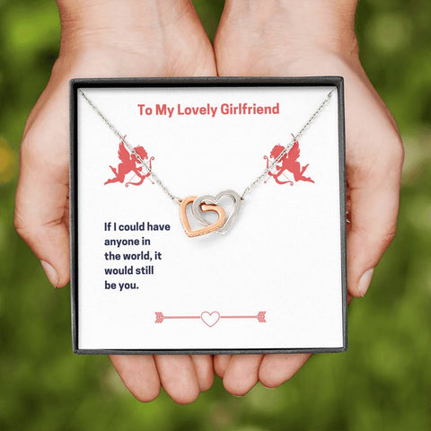 Interlocking Hearts Necklace for Girlfriend | Custom Heart Design