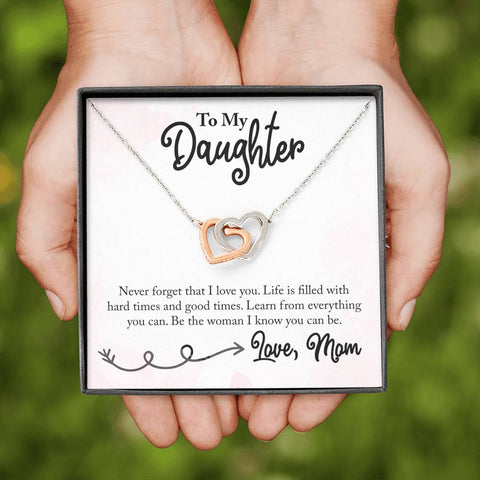 Interlocking Hearts Necklace For Daughter | Custom Heart Design