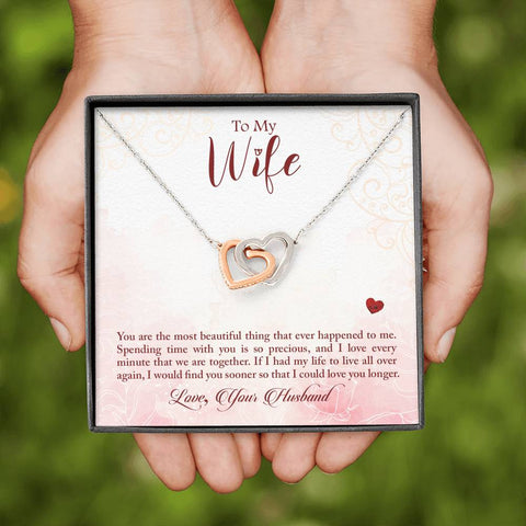 Sentimental Interlocking Hearts Necklace for Wife | Custom Heart Design