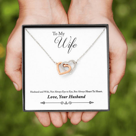 Husband & Wife Interlocking Hearts Necklace | Custom Heart Design