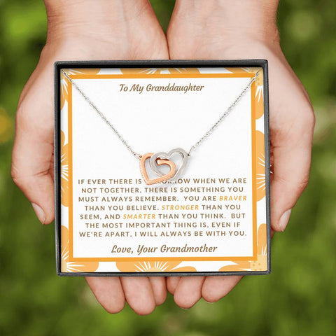 Interlocking Hearts Necklace for Granddaughter | Custom Heart Design