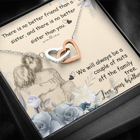 Interlocking Hearts Necklace for Sister | Custom Heart Design
