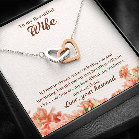 Sentimental Interlocking Hearts Necklace for Wife | Custom Heart Design