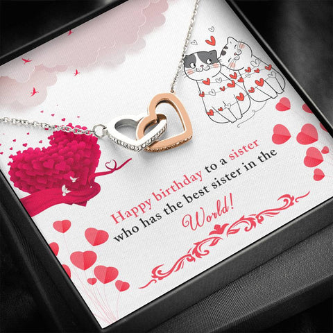 Interlocking Hearts Necklace for Sister Birthday | Custom Heart Design