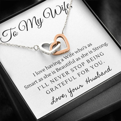 Interlocking Hearts Necklace for Wife | Custom Heart Design
