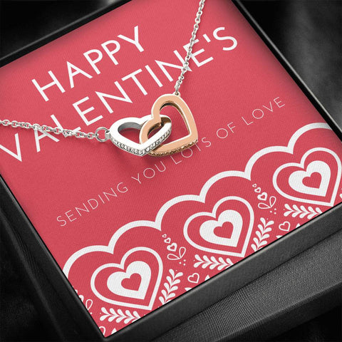 Sending You Lots Of Love-Interlocking Hearts Necklace - Custom Heart Design